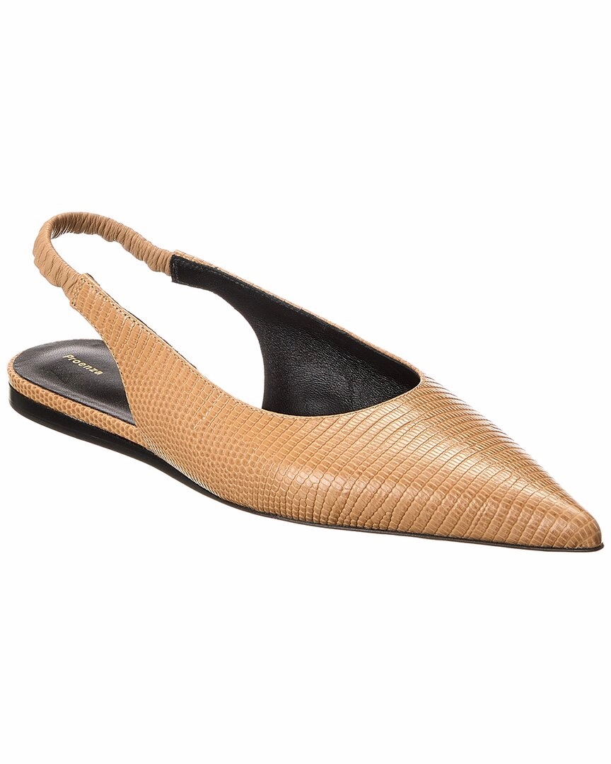 All-day Comfort Shoes Forest camp Proenza Schouler Spike Lizard-Embossed Leather Slingback Flat