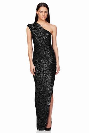 Nookie Veda Gown - Black Stylish Waistband Fit