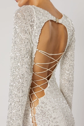 Quest Long Sleeve Dress - White Flattering Design