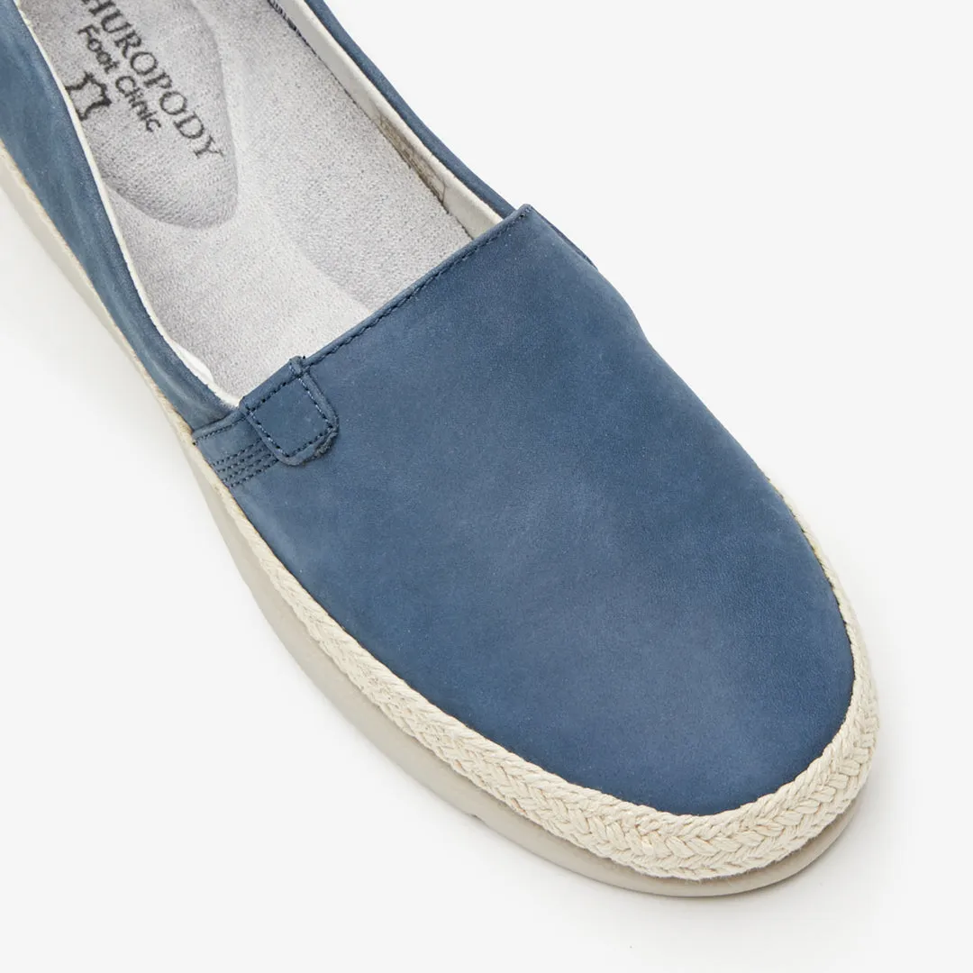 Martha Women's Leather Slip On Flat Boat Shoe Cozy Sole Breathable