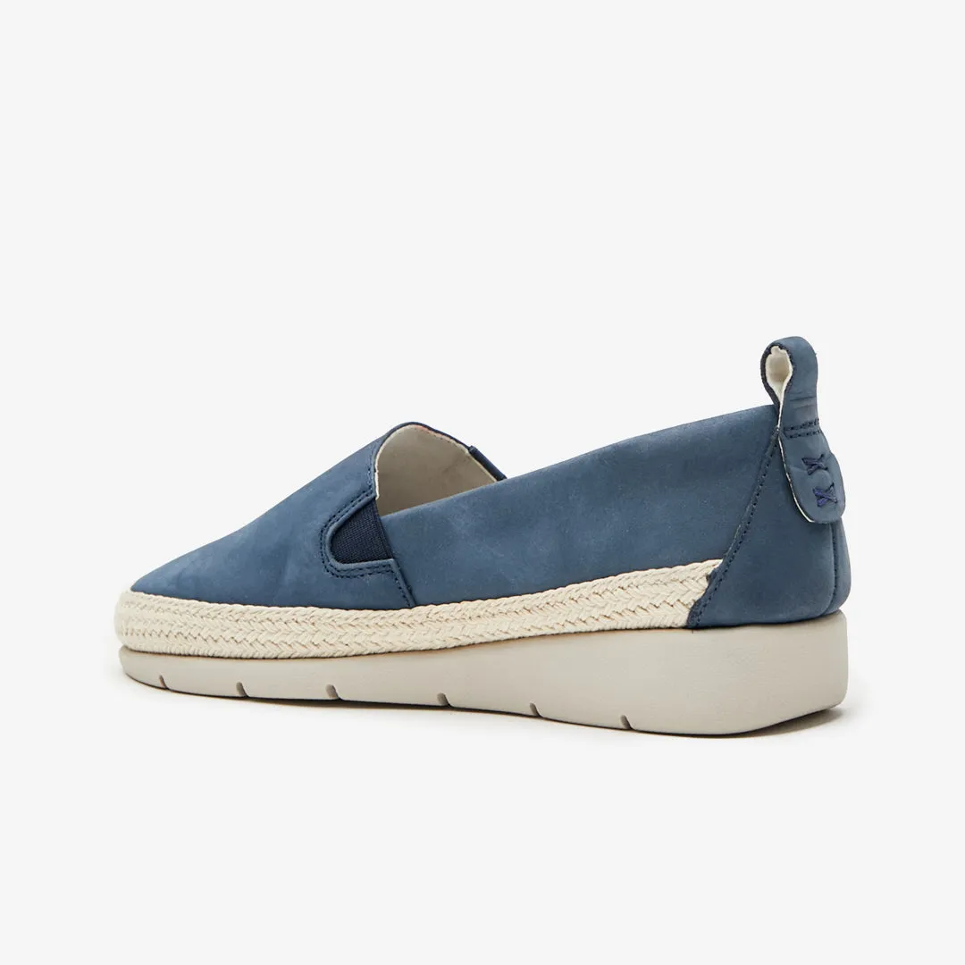 Martha Women's Leather Slip On Flat Boat Shoe Paris Touch