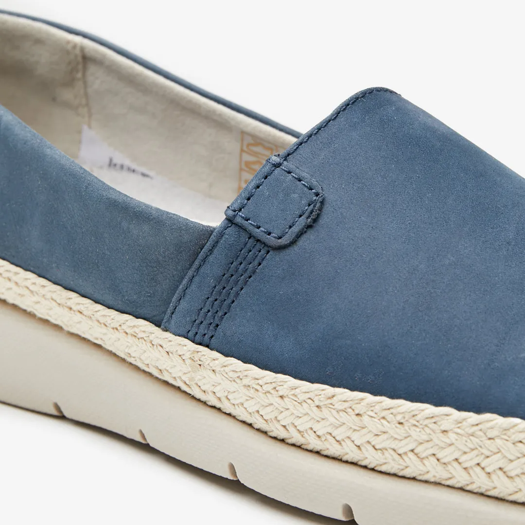 Classic Sole Martha Women's Leather Slip On Flat Boat Shoe