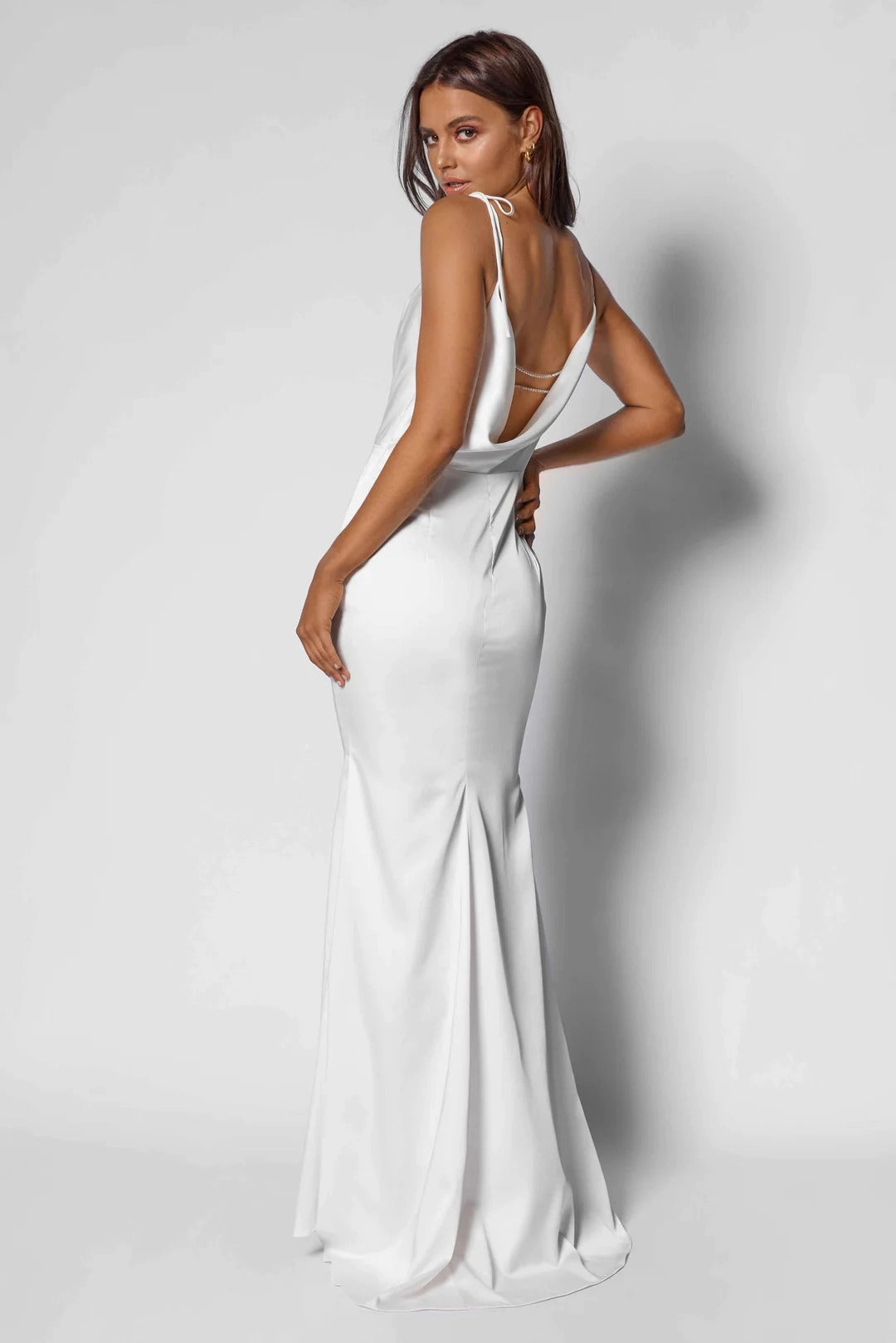 Rachel Gown - Pearl White Matte Look Gradient Shade