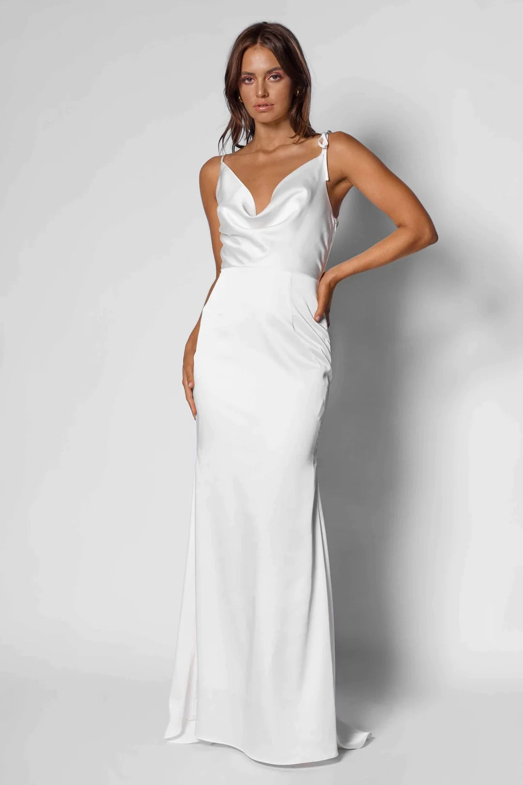 Elegant Detail Rachel Gown - Pearl White