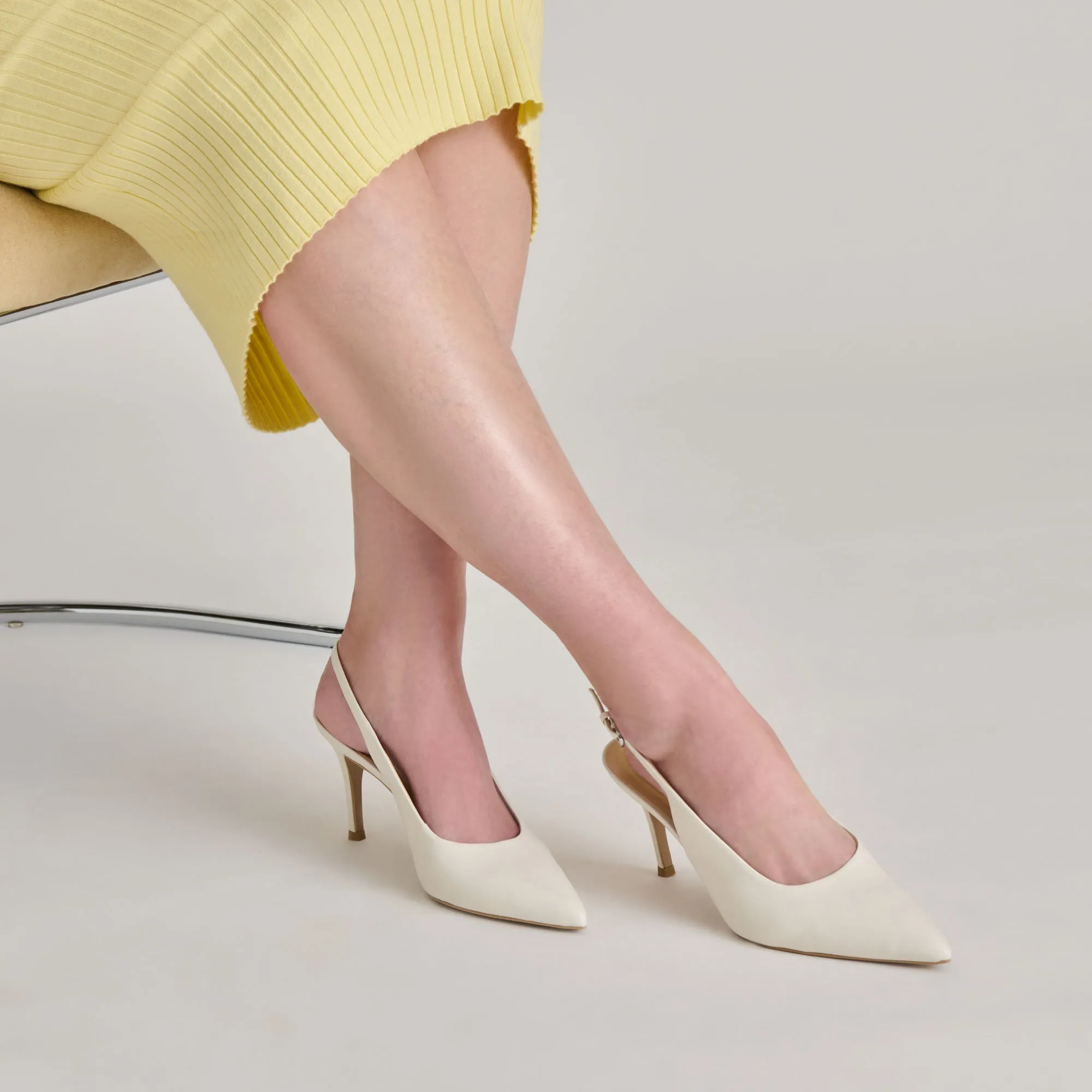 ELASI HEELS WHITE LEATHER Laser cut