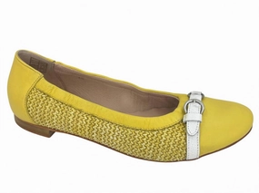 Peak Mood Relaxing Footwear Style Women's Cherish Ballet Flat In Yellow