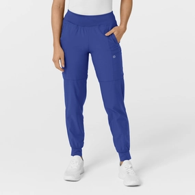 W123 Women's Comfort Waist Cargo Jogger Scrub Pant - Galaxy Blue Water resistant coating Breathable Stretch Wear