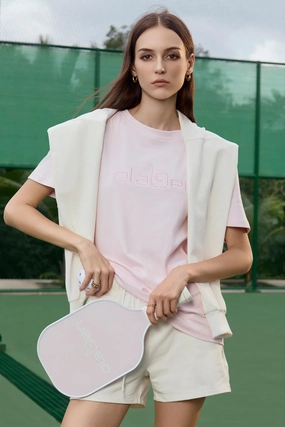 Eco Friendly Material Relaxed Fit Logo T Shirt - Blush