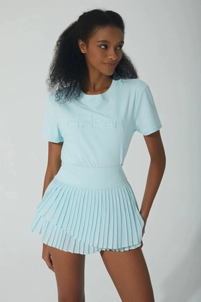 MicroPerforated Details Airflow Optimized Weave Relaxed Fit Logo T Shirt - Sky