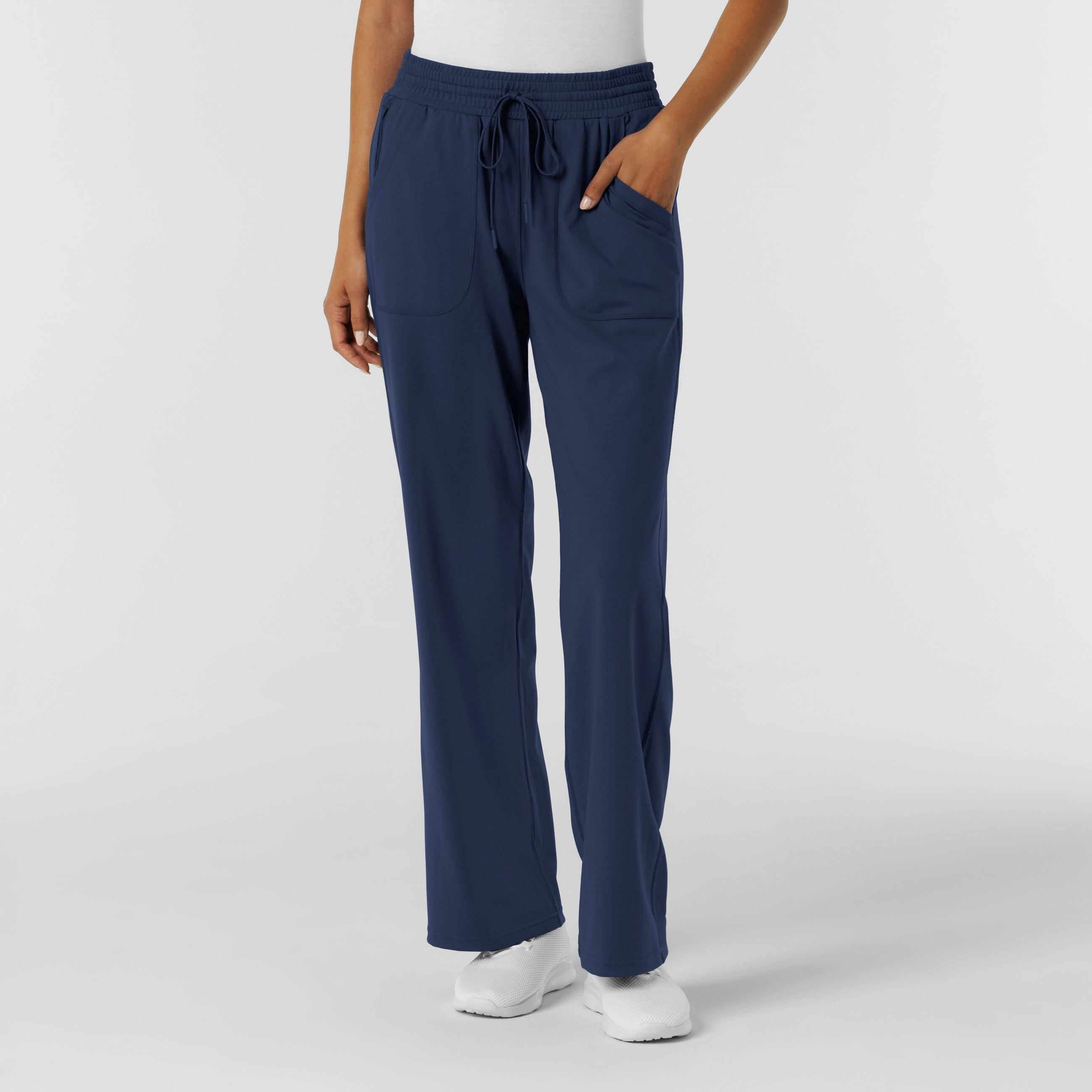 RENEW Knit Women's Wide Leg Scrub Pant - Navy All-day Flex