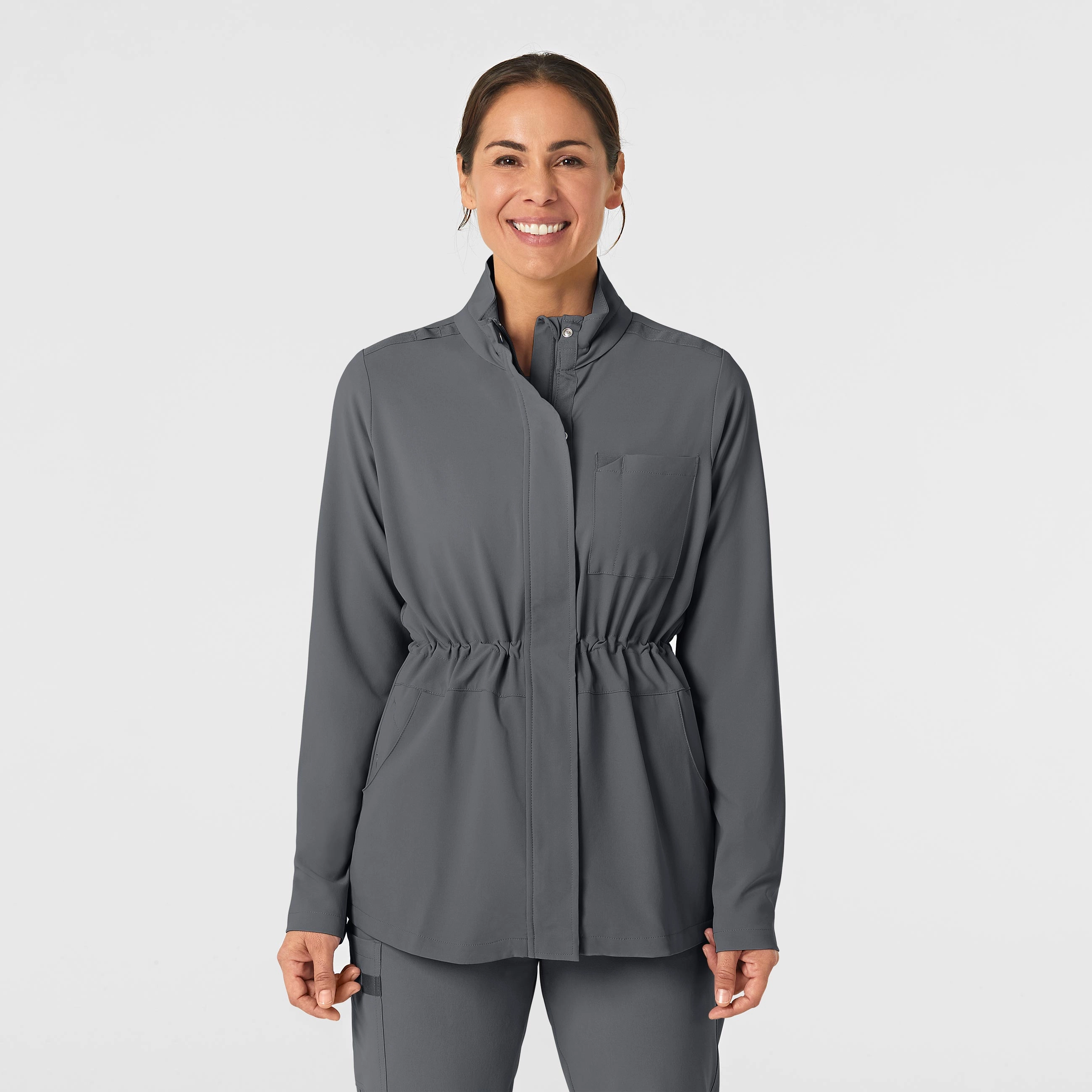 picnic - goers Mid-layer RENEW Women's Convertible Hood Fashion Jacket - Pewter