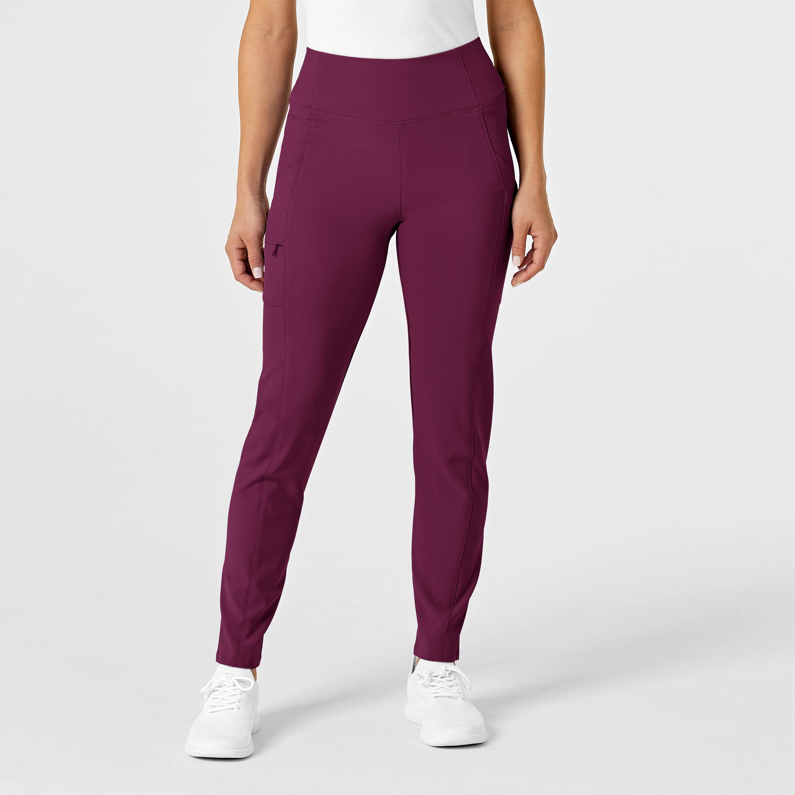 Comfort Fit Wear Lightweight Material RENEW Women's High Waist Power Pant - Wine