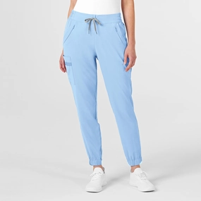 Quick Release Closure City Ready RENEW Women's Jogger Scrub Pant - Powder Blue