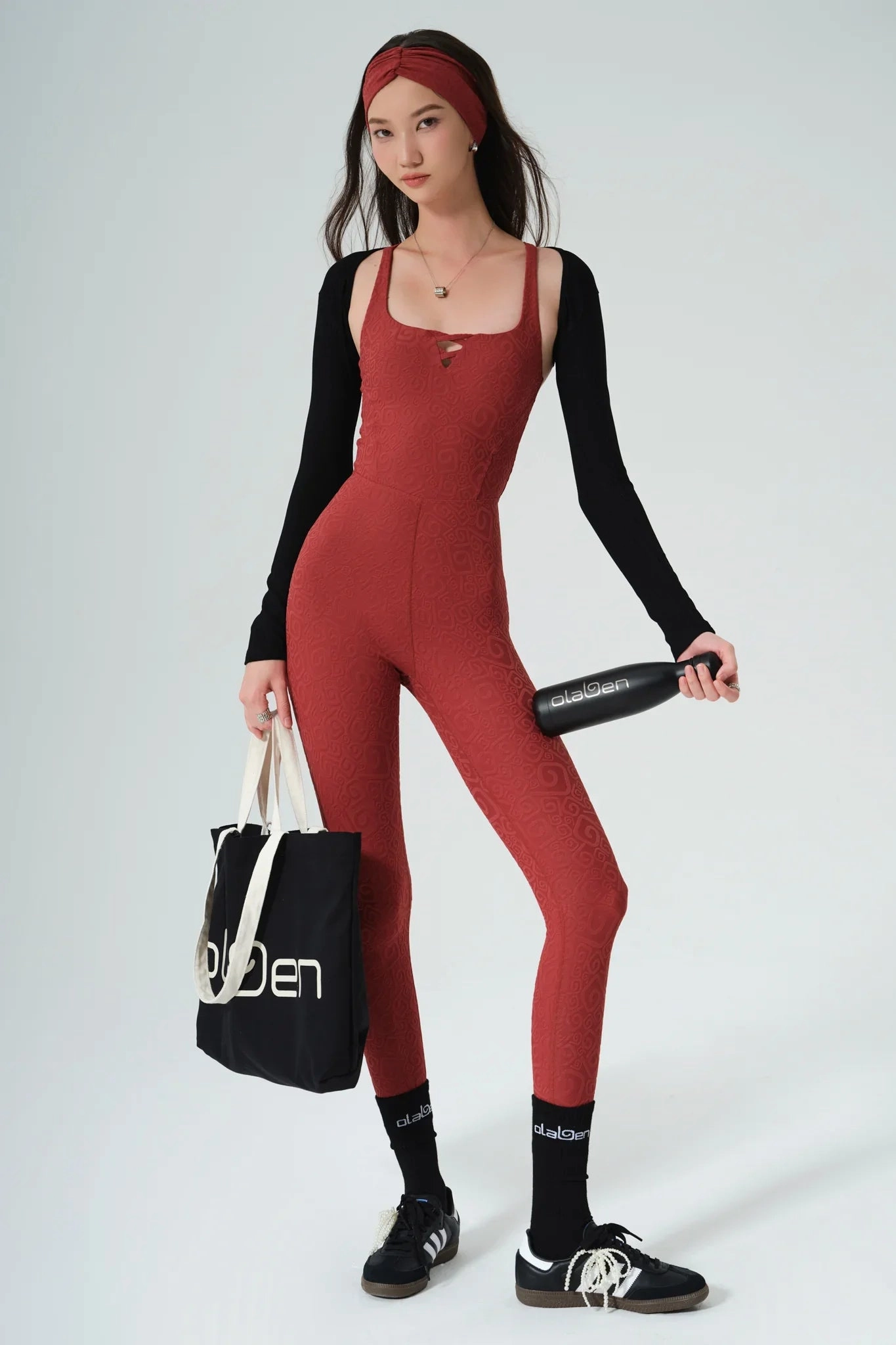 Clean Premium Risha 3D Jumpsuit - Merlot