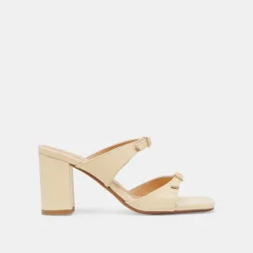 confident look SHANE HEELS LIGHT YELLOW CRINKLE PATENT