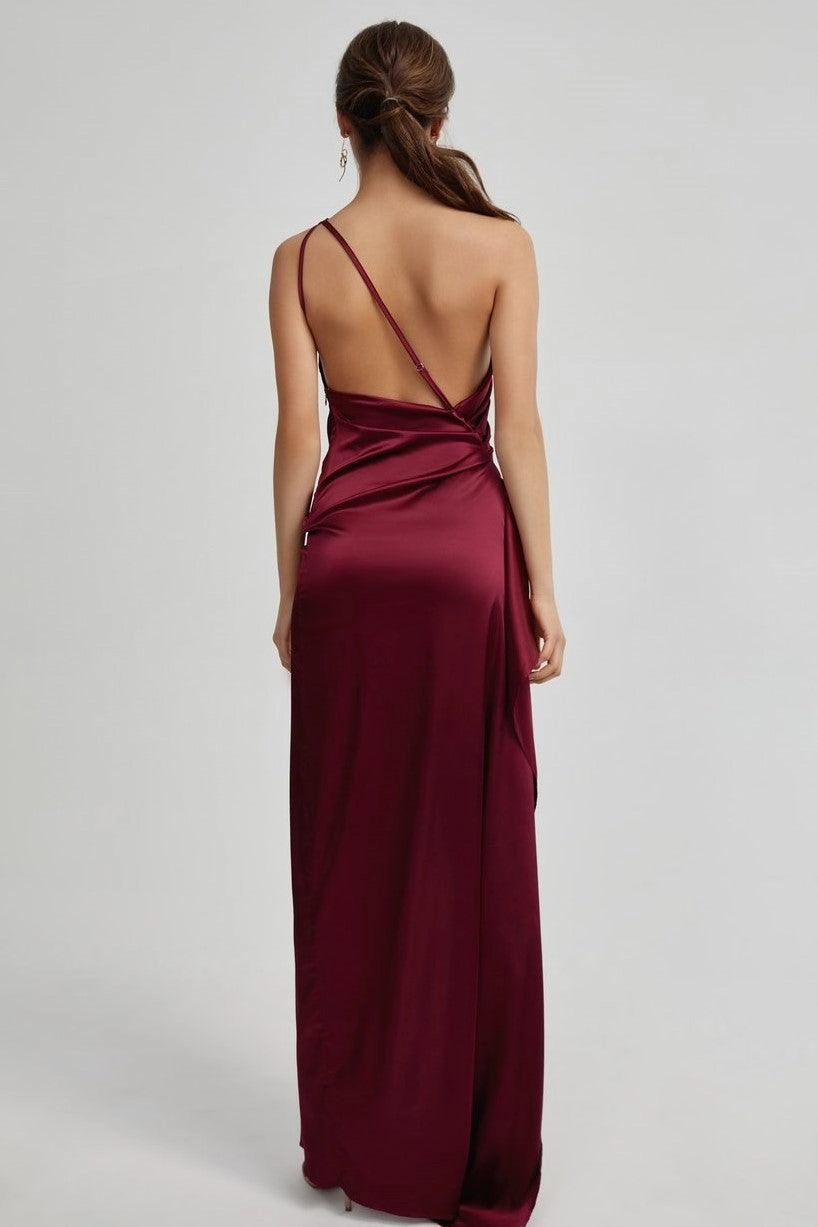CrinkleResistantWeave Samira Dress - Burgundy