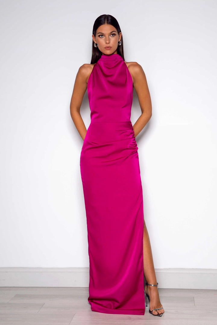 Classic wrap dress Romantic Soft Arthur Gown - Mulberry