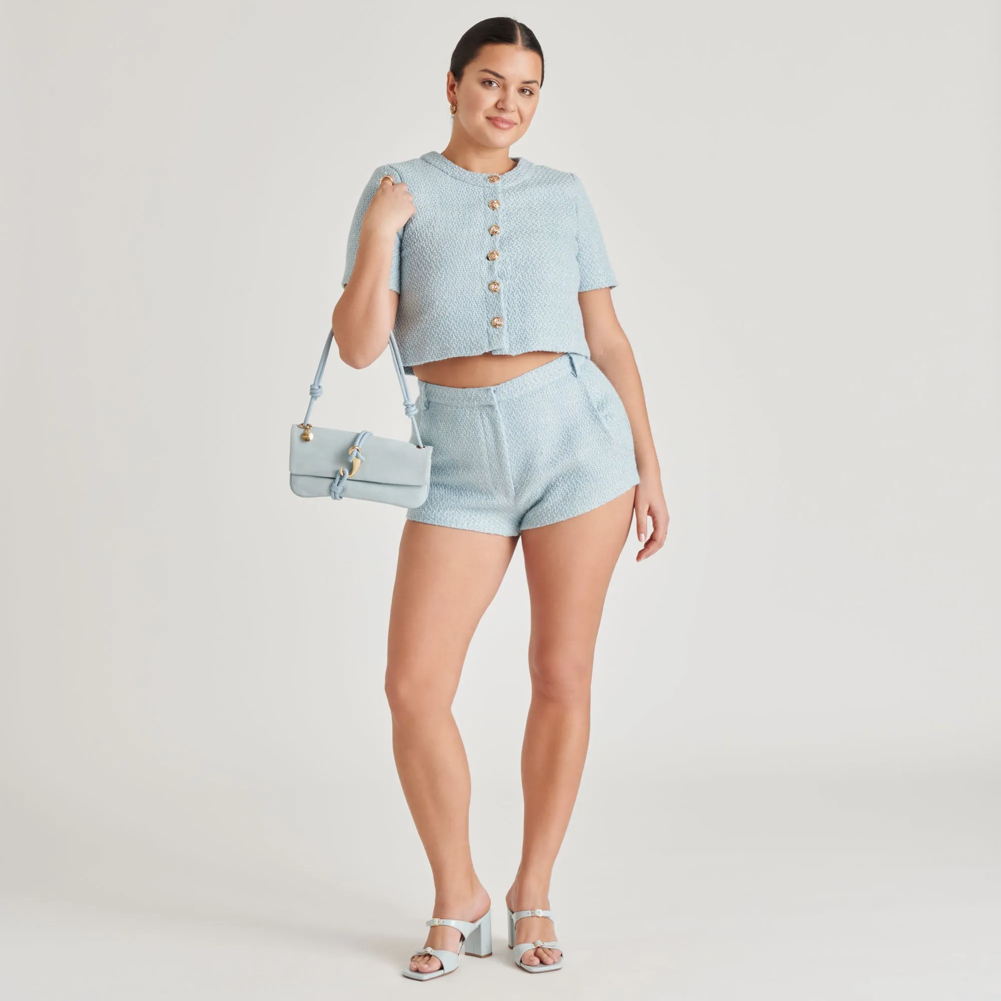 Trendy Mood Smart High Heels SHANE HEELS ICE BLUE CRINKLE PATENT