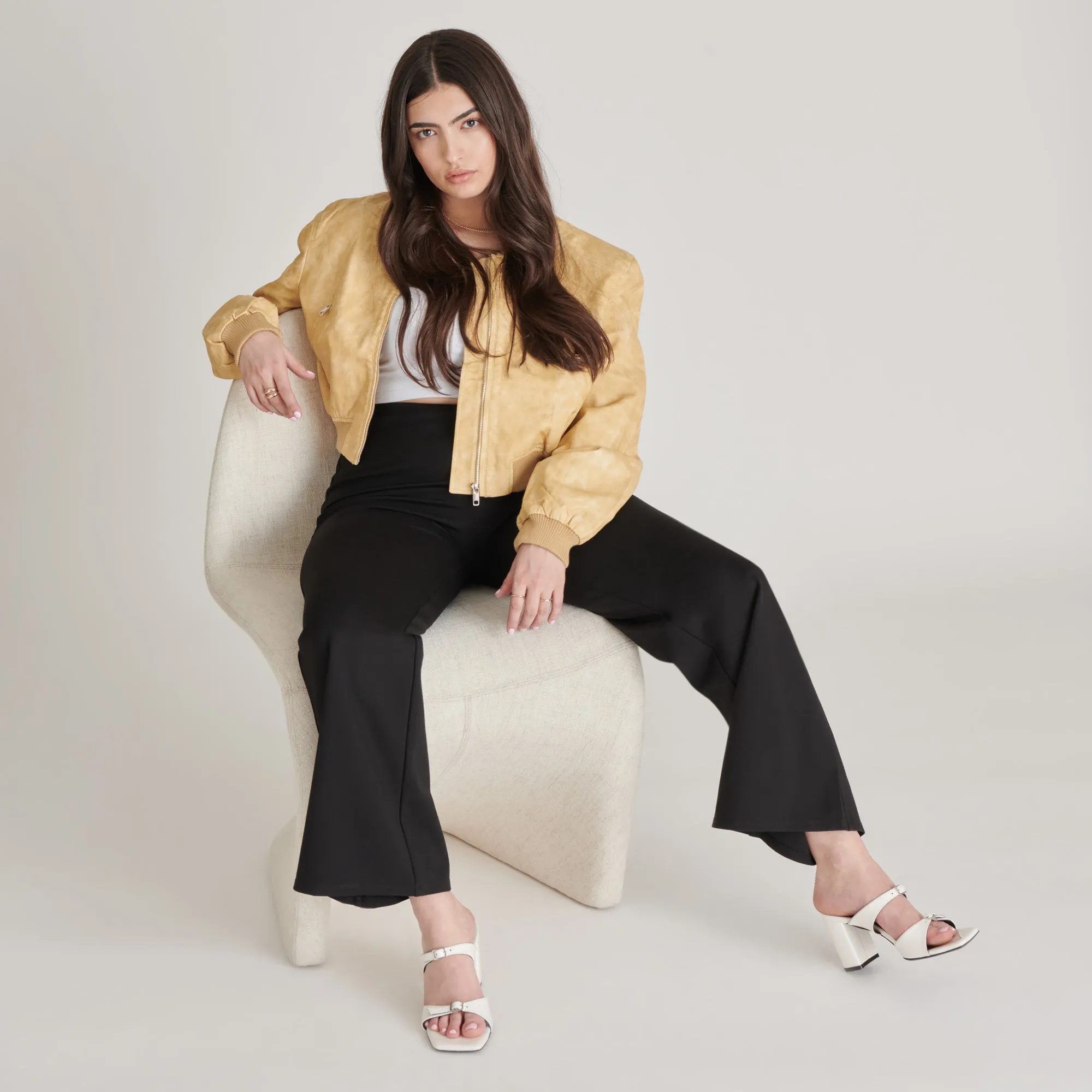 SHANE HEELS OFF WHITE CRINKLE PATENT Fashionable Booties