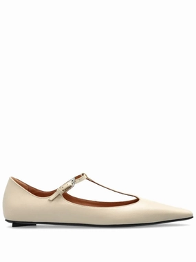 Juno Ballerina Pointed Toe T-Strap Flat Boat Glow
