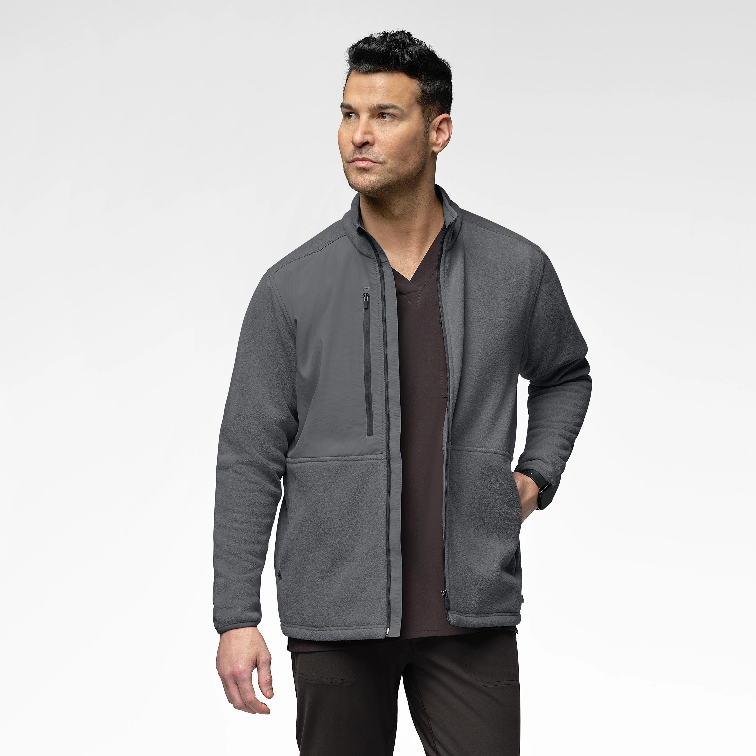 Wilderness Slate Men's Micro Fleece Zip Jacket - Pewter