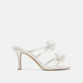 Premium Detail Fresh Design LINZY HEELS TRUE WHITE SATIN