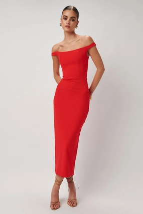 Smart Waistband Design Radiant Mood Amaya Dress - Cherry Red