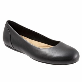 Run Step SoftWalk Sonoma S1862-001 Ballet Flat Women's 5 Black Leather Round Toe ZPO2210