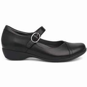 Elasticated Trendy Vibe Women's Fawna Mary Jane In Black Milled Nappa