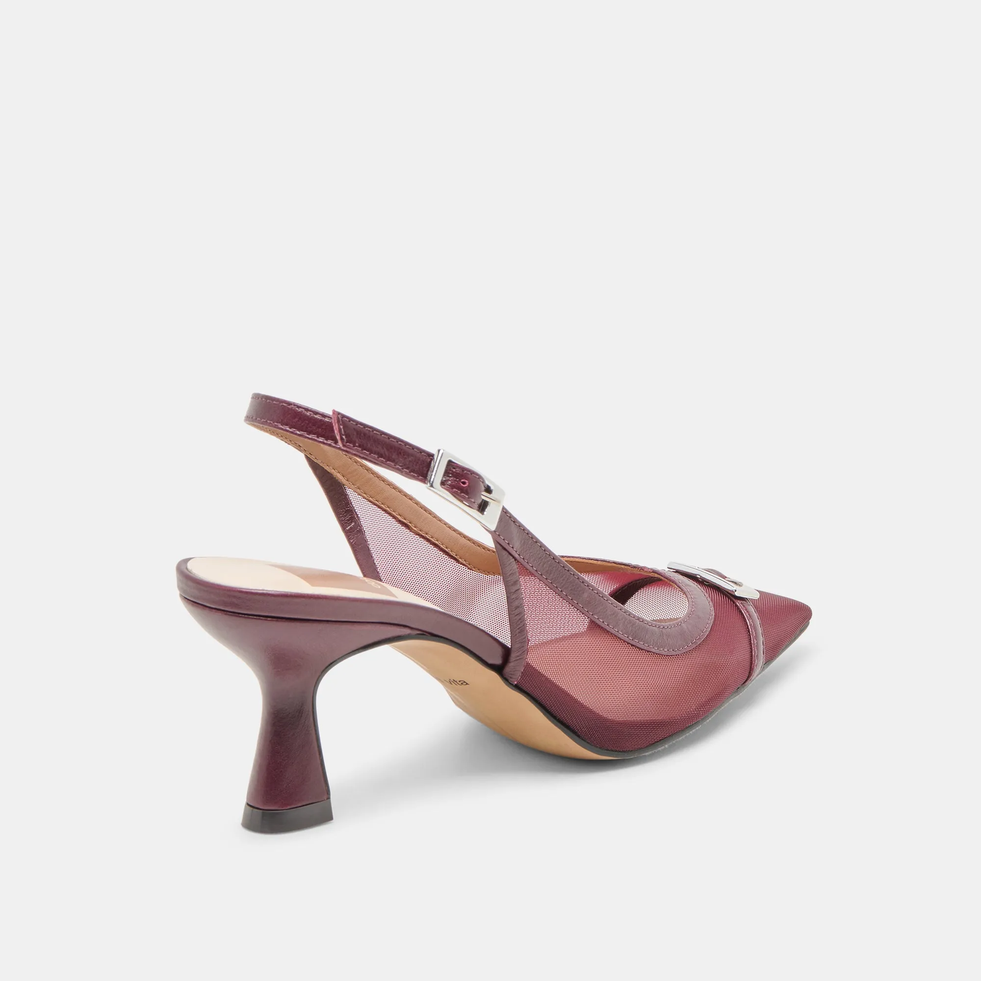LORINE HEELS BURGUNDY MESH Luxe Mood