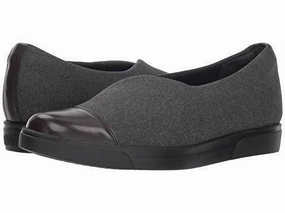 Toe room Women's Plum Stretch Fabric Slip-On In Grey