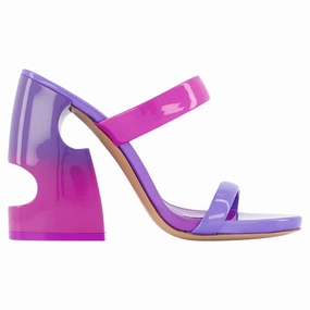 Bulky Slides - Off White - Fucsia/Morado - Charol Flexible Material