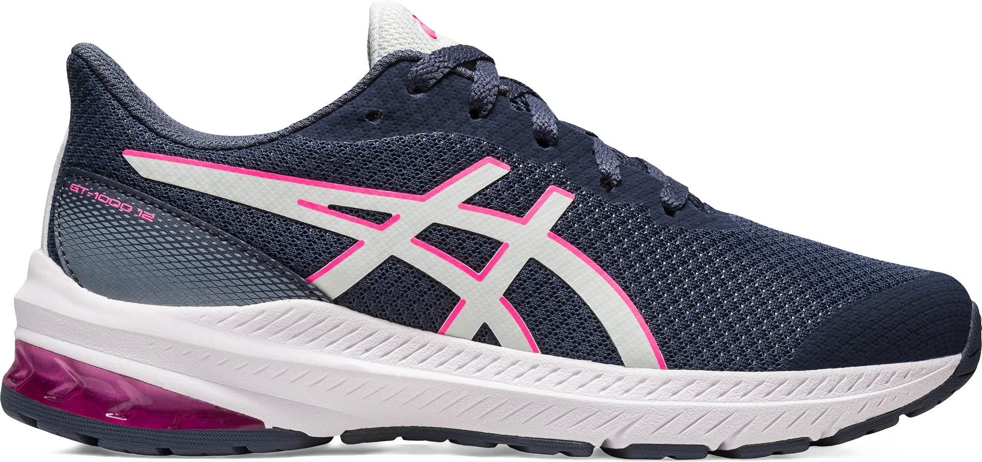 Asics GT 1000 12 GS Junior Running Shoes - Blue Structural Reinforcement running in a geyser area shoes