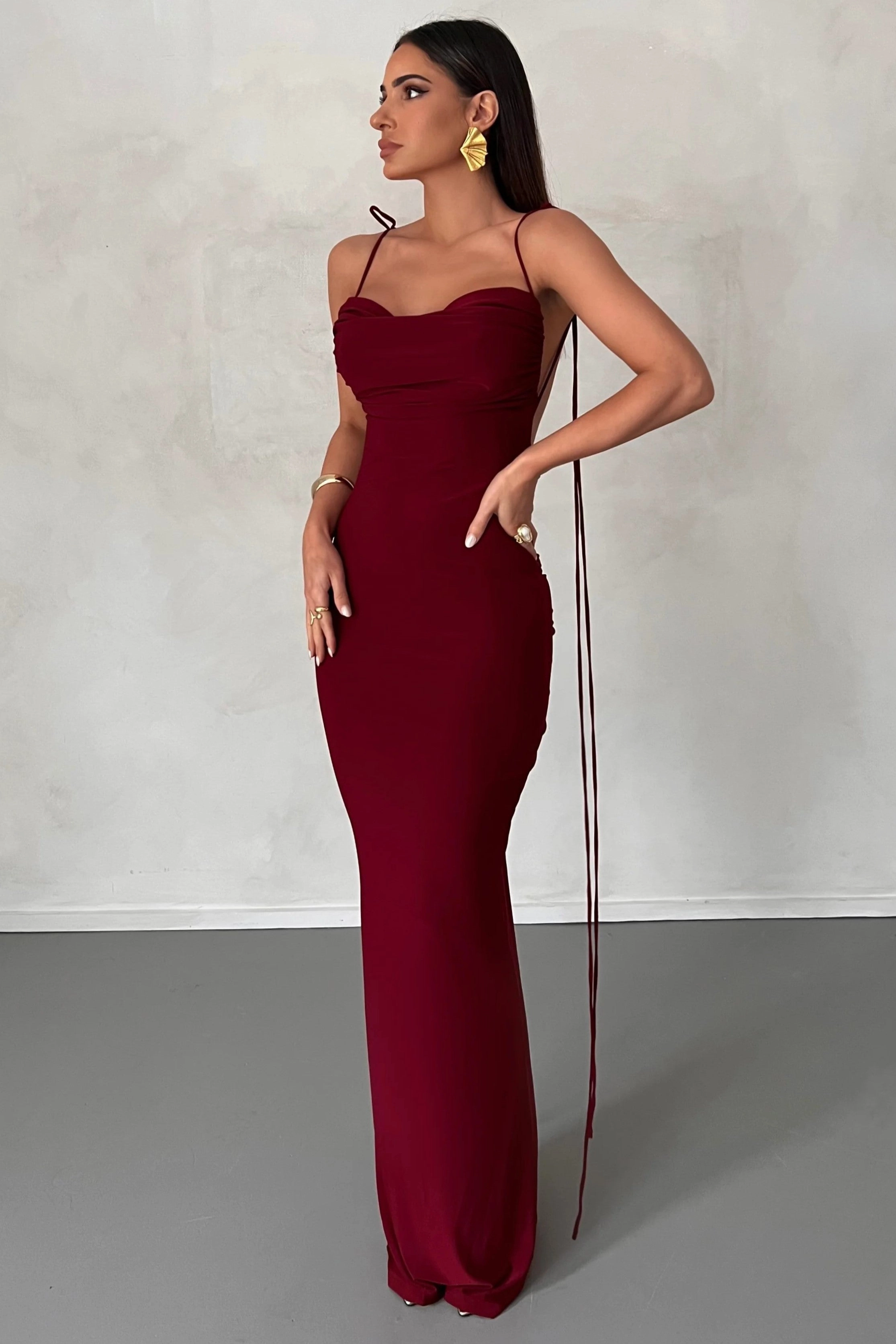 Vibrant fit Jiani Gown - Wine