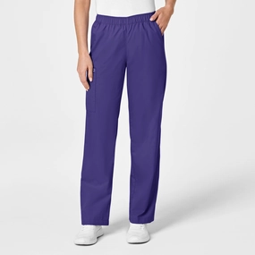 Active Performance WonderWORK Women's Pull-On Cargo Scrub Pant - Grape