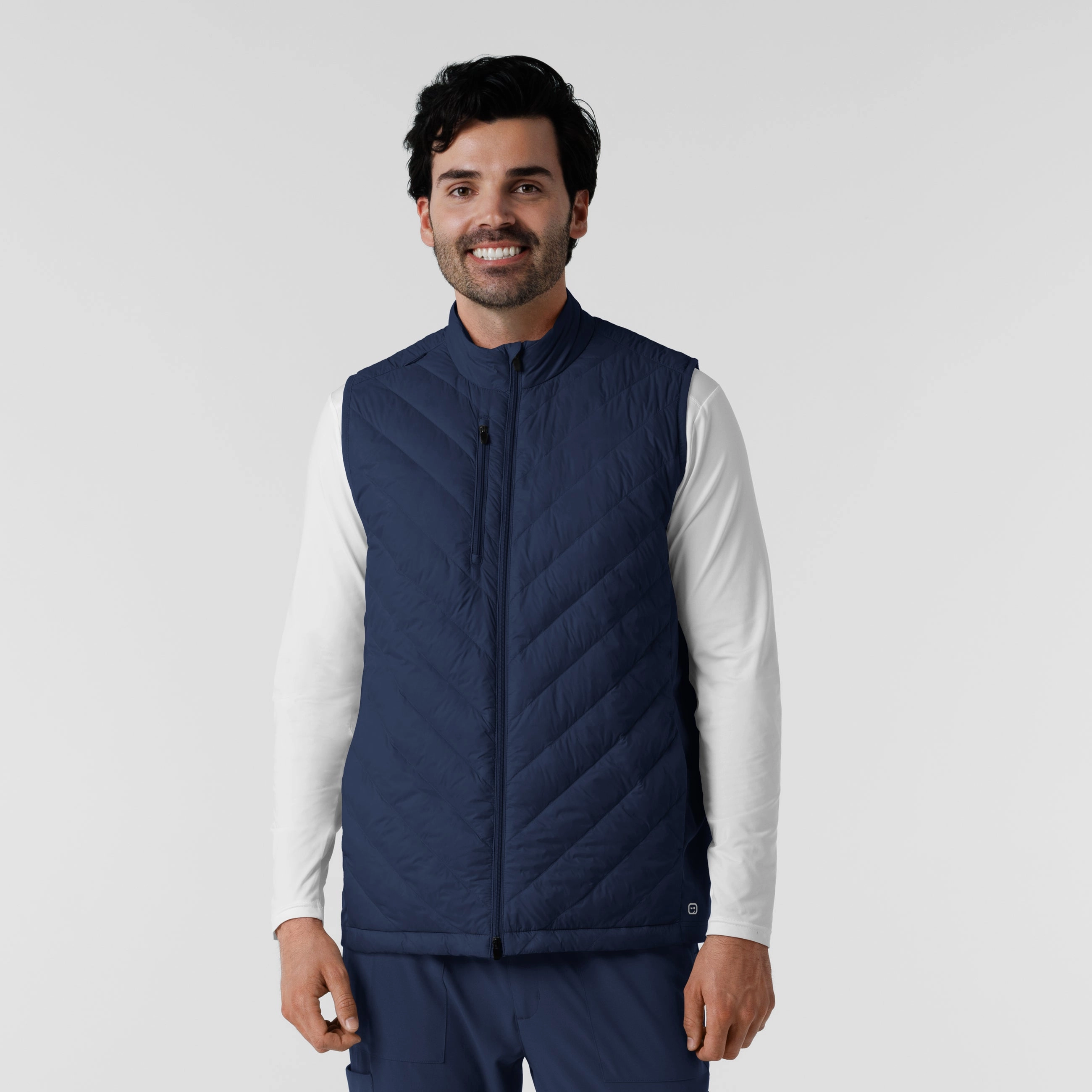 Men's Quilted Scrub Vest - Navy Grow