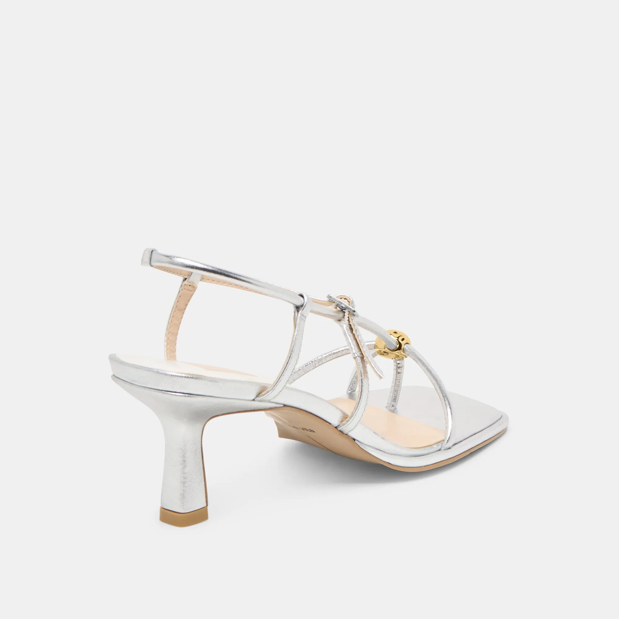 MYLEE HEELS SILVER DISTRESSED LEATHER portable