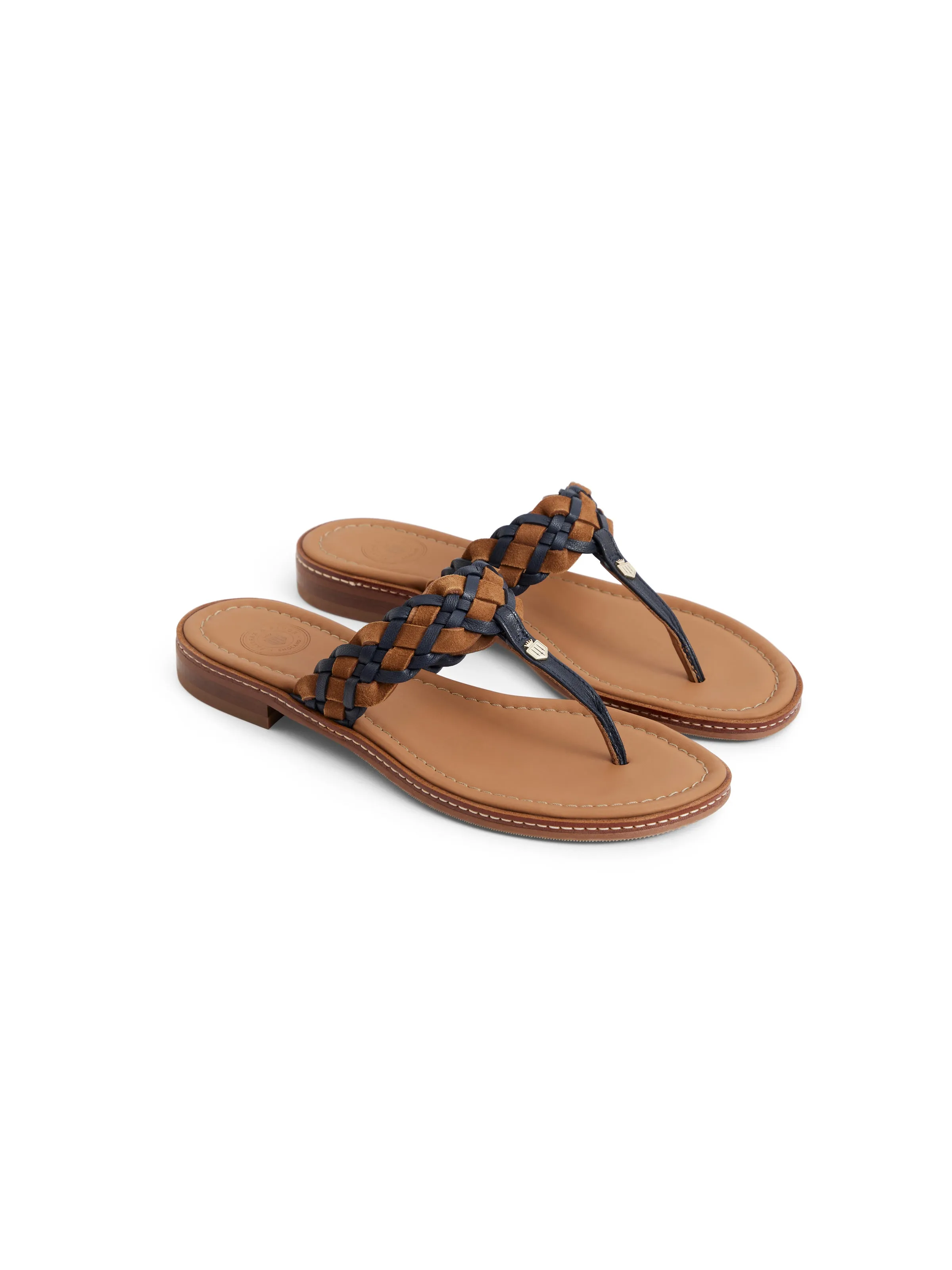 Tuscany Sandal - Tan & Navy Leather Day Comfort