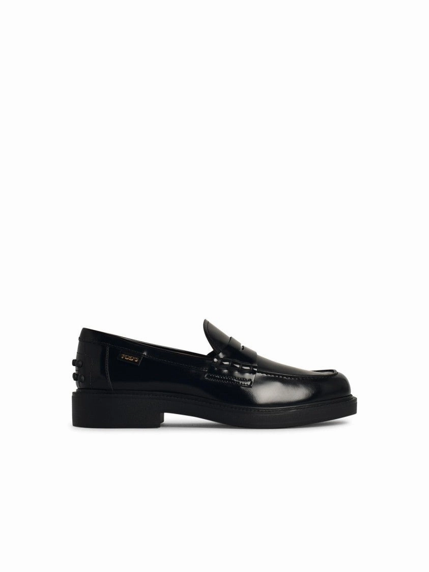 Black Leather Loafers Love Path