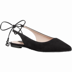Flat W Tie Back Womens Leather Pointed Toe Ballet Flats Smooth Finish Casual Style
