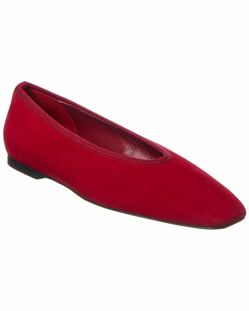 TOTEME Minimalist Suede Ballerina Flat Smooth Cushion Water Glow