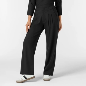 Timeless Fit Structured Hemline BLK Edit Women's Wide Leg Scrub Trouser - Black