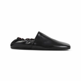 Slip-On Black Goat Leather Flats Top View Fit Glow