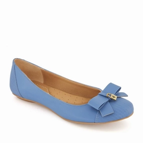 Love Walk Bride Side Women's Ballerinas With Bow And Golden Lock Charm Flats In Baby Blue