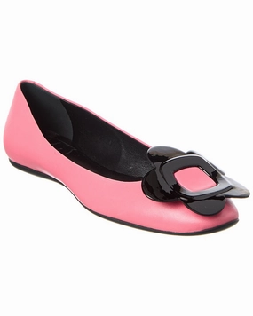 Roger Vivier Flower Leather Flat insulated