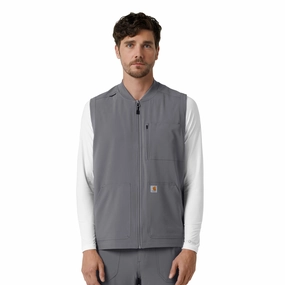 Party use Carhartt Force Cross-Flex Men's Lightweight Scrub Vest - Pewter