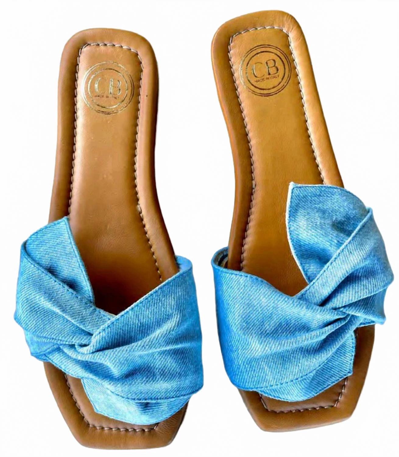 Race Glow Fashionable Sorrento Flat In Light Denim
