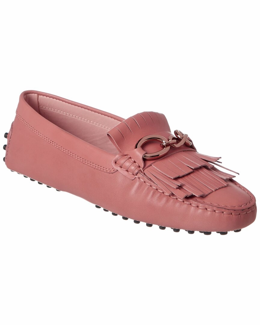 Chic Walking Shoes TODs Gommino Chain Detail & Fringe Leather Driving Shoe