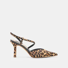 KAMRA HEELS DK LEOPARD CALF HAIR Versatile Piece Cool Finish