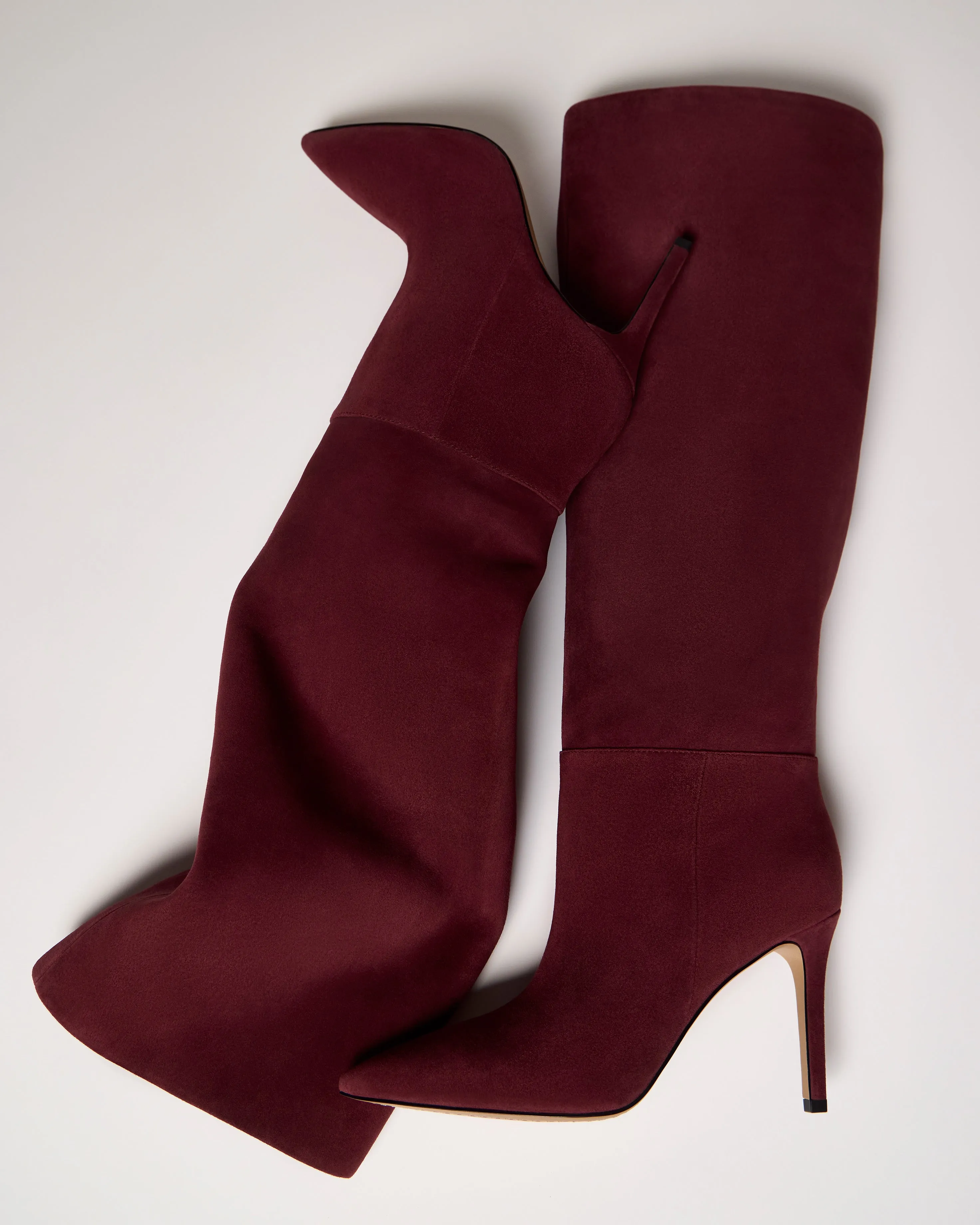 Kashleigh Narrow Calf Knee High Boot Block Heel Secure Grip